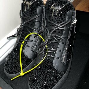 Giuseppe Zanotti Black Studded Sneakers